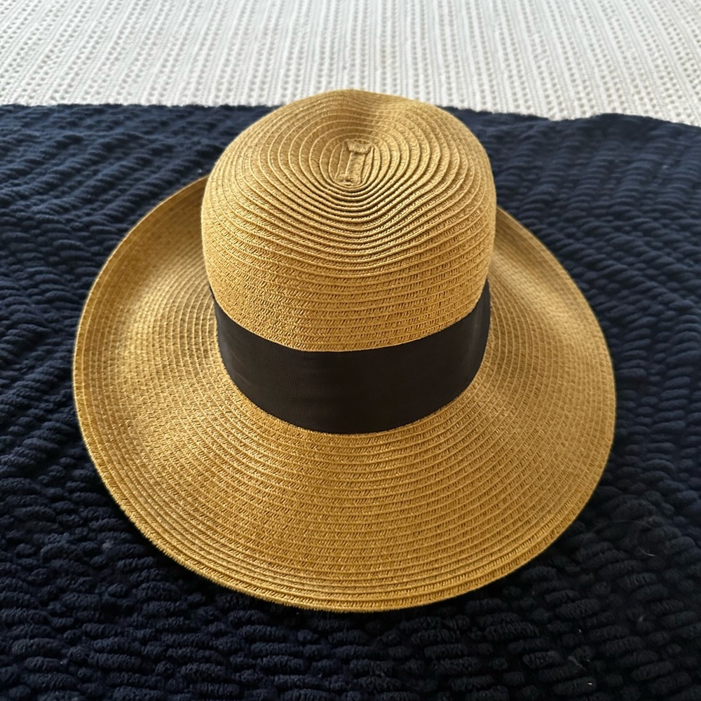 Scala Sun Hat Wide Brim Black Bow Womens One Size Woven